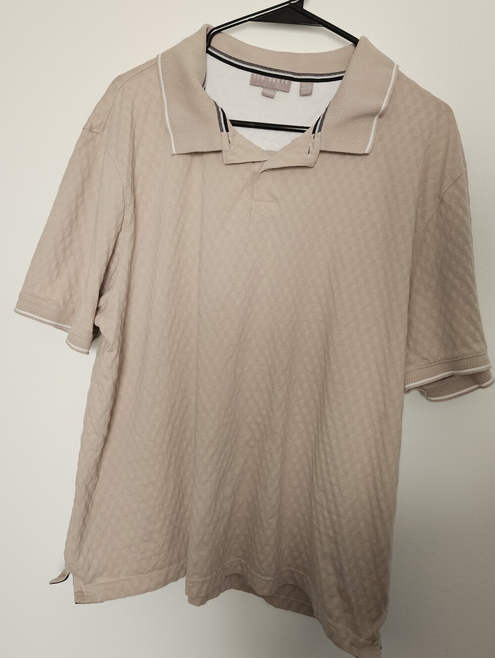 Ted Baker Men's Beige Polo Shirt - Classic Short Sleeve Size XXL